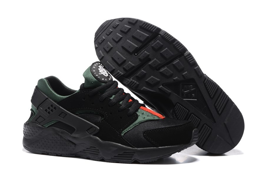 huarache homme noir et vert